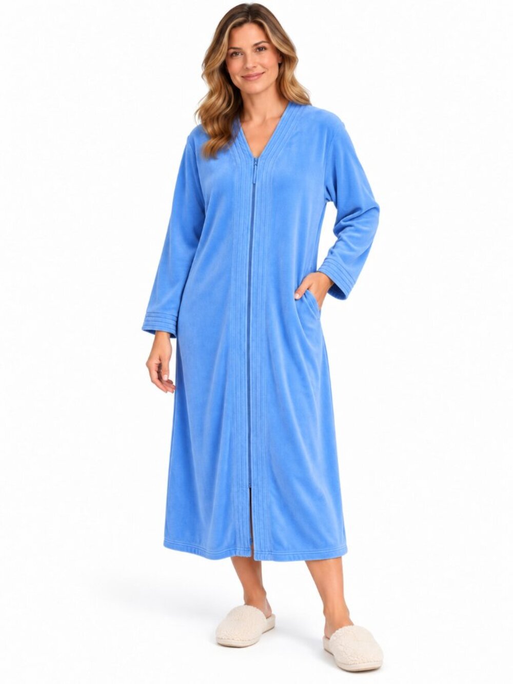 ADONNA Sleepwear So Buttery  Soft Cottage Core Luxury Fleece Zippered Robe 2X